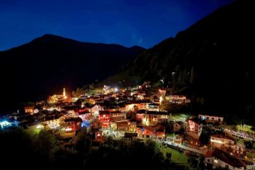 Luzzogno illuminata in occasione dei festeggiamenti triennali per la Madonna della Colletta